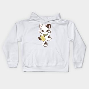 White Maneki-Neko Kids Hoodie